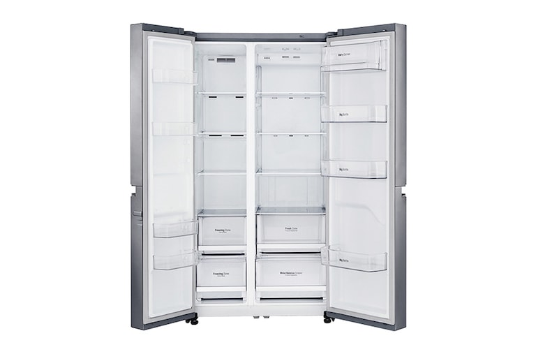 LG Americká chladnička LG | F | Hrubý objem 687 l | 435 kWh/rok | Lineární invertorový kompresor | Total No Frost | Multi-Air Flow™ |Vnější LED displej, GSB760PZXZ